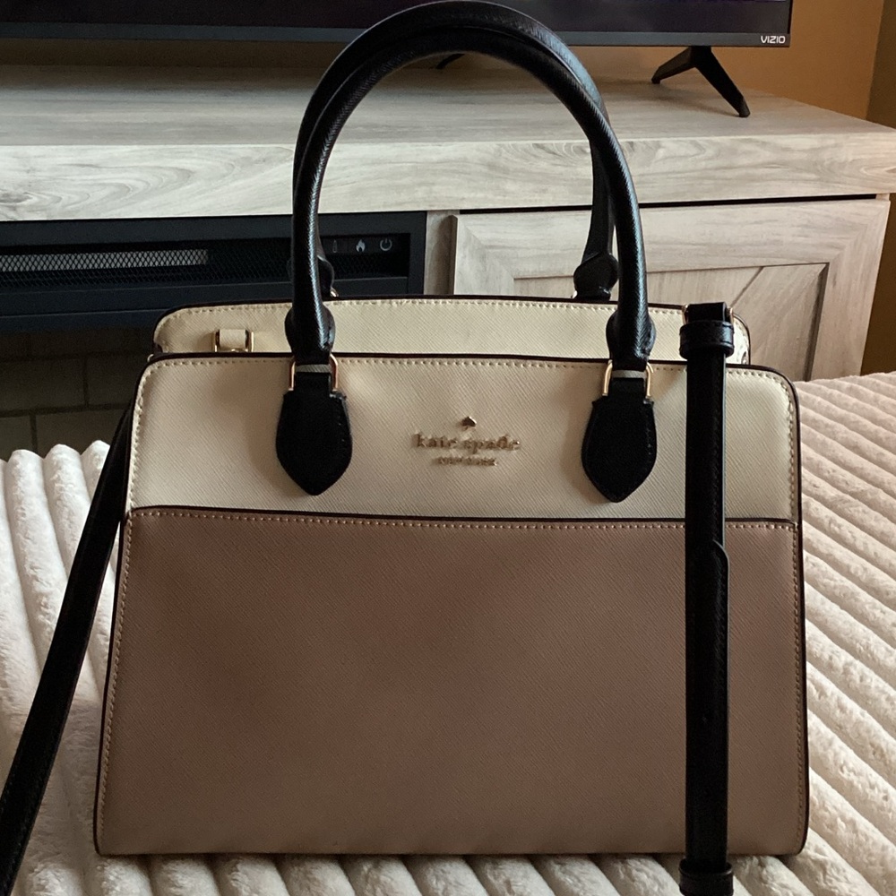 Kate Spade Two-Tone Cream and Black Satchel